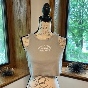 Pac Sun Graphic Cropped Tank Top Size Small